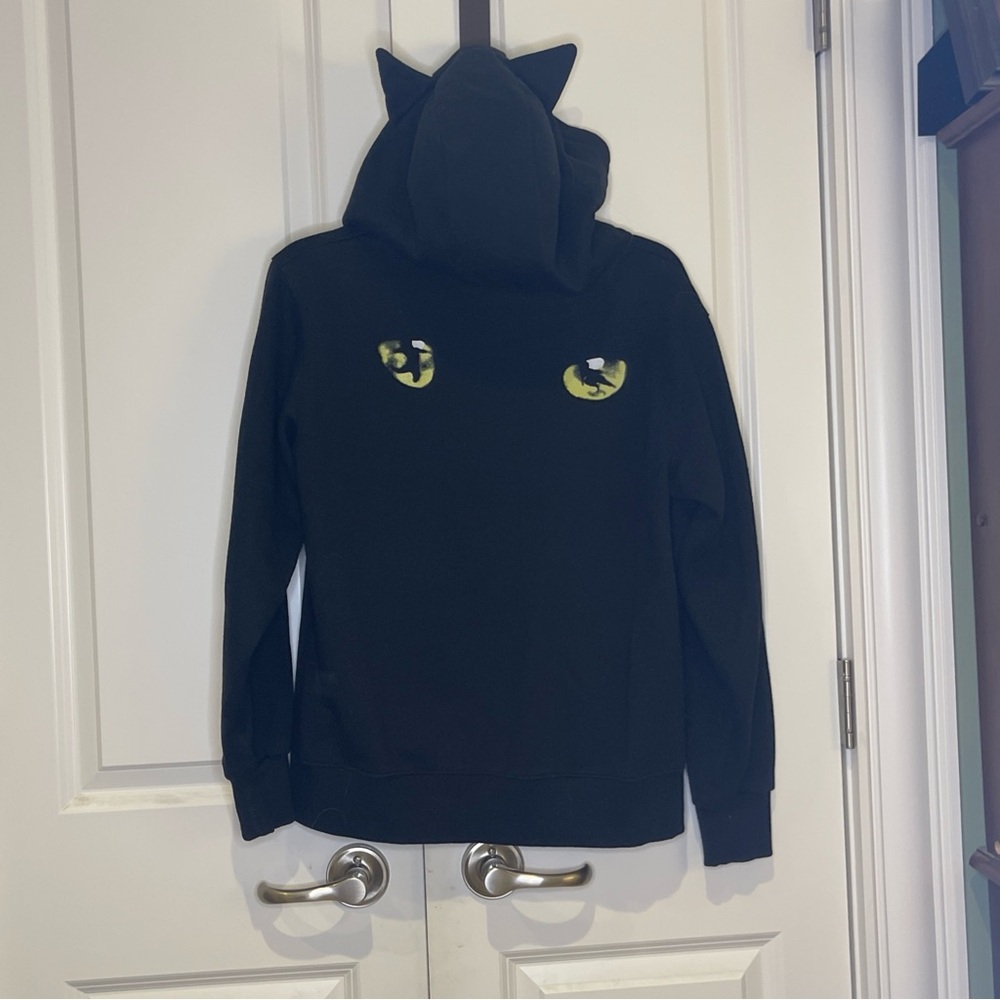 CATS Musical Official Zip Up Hoodie Size Medium Adult With Cat Ears Hood 1981 - Picture 3 of 7